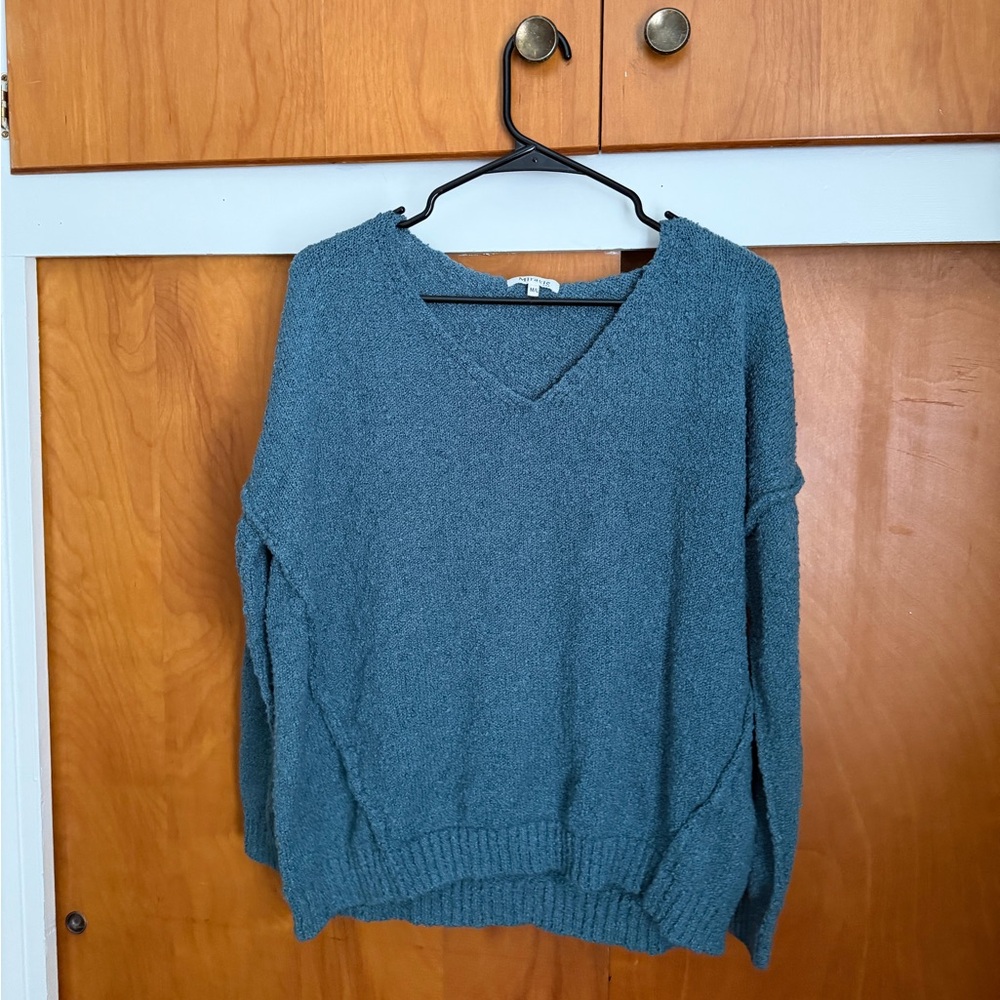 Women's Blue V-Neck Sweater